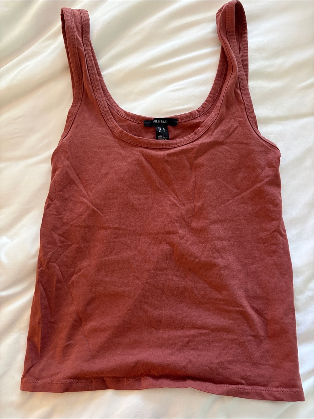 Forever 21 Rust-Red Scoop Neck Tank Top